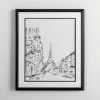 Kirkland's Home Black Eiffel Tower Sketch Framed Art Print- Framed Art