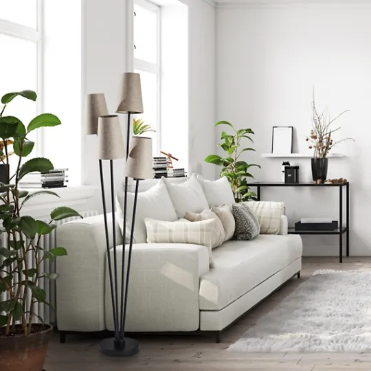 Kirkland's Home Black Enoki 4-Arm Asymmetrical Floor Lamp- Floor Lamps