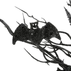 Kirkland's Home Black Fern Swirl Bats Halloween Wreath- Wreaths