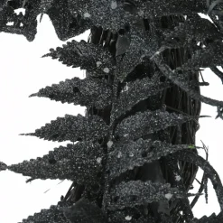 Kirkland's Home Black Fern Swirl Bats Halloween Wreath- Wreaths