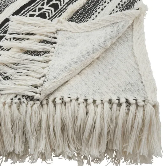 Kirkland's Home Black Geometric Diamond Throw- Blankets & Throws