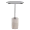 Kirkland's Home Black Glass And Concrete Round Accent Table- Accent & End Tables