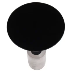 Kirkland's Home Black Glass And Concrete Round Accent Table- Accent & End Tables