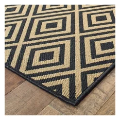 Kirkland's Home Black Haydn Outdoor Area Rug, 5X7- Outdoor Rugs