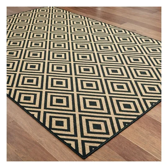 Kirkland's Home Black Haydn Outdoor Area Rug, 5X7- Outdoor Rugs