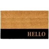 Kirkland's Home Black Hello Bold Stripe Coir Doormat, 30 In.- Doormats