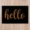 Kirkland's Home Black Hello Doormat- Doormats