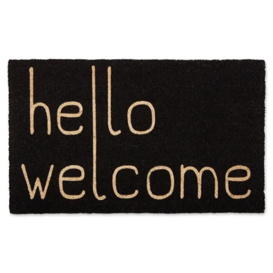 Kirkland's Home Black Hello Welcome Doormat- Doormats