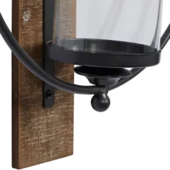 Kirkland's Home Black Hoop Glass Sleeve Wall Sconce, 24 In.- Sconces