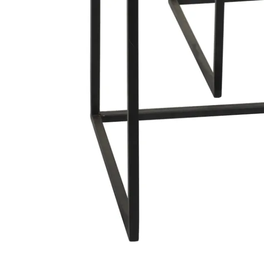 Kirkland's Home Black Iron And Glass Top Bar Cart- Kitchen Islands & Bar Carts