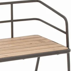 Kirkland's Home Black Iron And Wooden Seat Industrial Bench- Benches & Ottomans