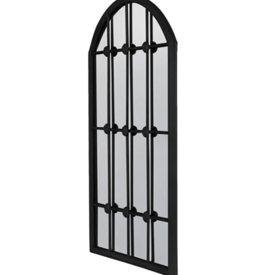 Kirkland's Home Black Iron Arched Windowpane Mirror- Decorative Mirrors
