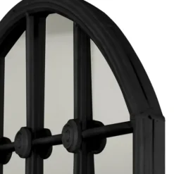 Kirkland's Home Black Iron Arched Windowpane Mirror- Decorative Mirrors