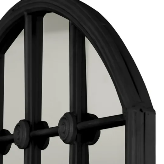 Kirkland's Home Black Iron Arched Windowpane Mirror- Decorative Mirrors
