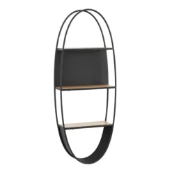 Kirkland's Home Black Iron Oval Frame Wall Shelf- Shelves