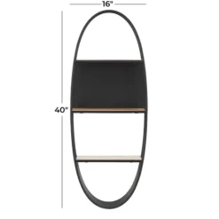 Kirkland's Home Black Iron Oval Frame Wall Shelf- Shelves