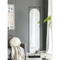 Kirkland's Home Black Iron Swivel Floor Mirror With Shelves- Full Length & Floor Mirrors