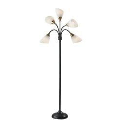 Kirkland's Home Black 5-Light Adjustable Tree Floor Lamp- Floor Lamps