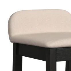Kirkland's Home Black Lowback Padded Bar Stool- Bar Stools & Counter Height Stools