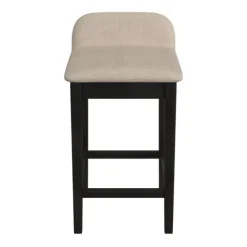 Kirkland's Home Black Lowback Padded Counter Stool- Bar Stools & Counter Height Stools