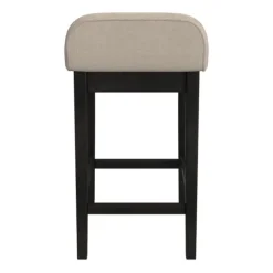 Kirkland's Home Black Lowback Padded Counter Stool- Bar Stools & Counter Height Stools