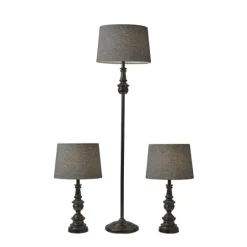 Kirkland's Home Black Lucas 3-Pc. Table And Floor Lamp Set- Table Lamps