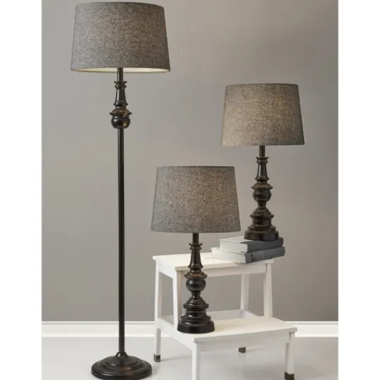 Kirkland's Home Black Lucas 3-Pc. Table And Floor Lamp Set- Table Lamps