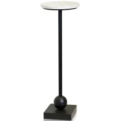 Kirkland's Home Black Marble Top Pedestal Cocktail Table- Accent & End Tables