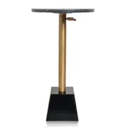 Kirkland's Home Black Marble Top Tapered Base Accent Table, 12 In.- Accent & End Tables