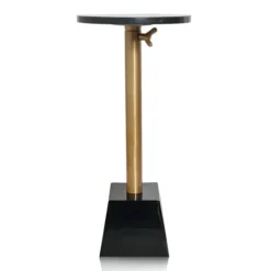 Kirkland's Home Black Marble Top Tapered Base Accent Table, 10 In.- Accent & End Tables
