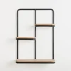 Kirkland's Home Black Metal & Natural Wood Rounded Edge Wall Shelf- Shelves