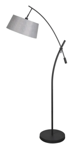 Kirkland's Home Black Metal Adjustable Task Shade Floor Lamp- Floor Lamps