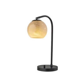 Kirkland's Home Black Metal And Frosted Glass Globe Table Lamp- Table Lamps