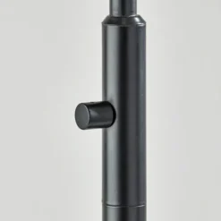 Kirkland's Home Black Metal And Frosted Glass Globe Floor Lamp- Floor Lamps