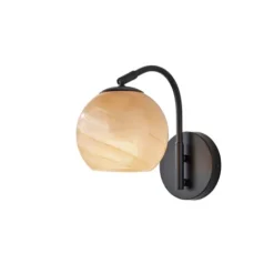 Kirkland's Home Black Metal And Frosted Glass Globe Sconce- Sconces