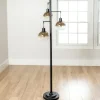 Kirkland's Home Black Metal And Glass 3-Arm Floor Lamp- Floor Lamps
