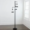Kirkland's Home Black Metal And Glass Globe 3-Arm Floor Lamp- Floor Lamps