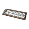 Kirkland's Home Black Metal And Glass Tray- Decorative Trays