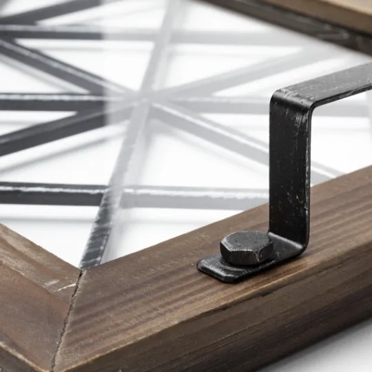 Kirkland's Home Black Metal And Glass Tray- Decorative Trays