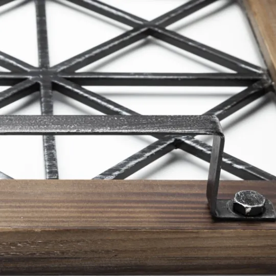 Kirkland's Home Black Metal And Glass Tray- Decorative Trays