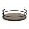 Kirkland's Home Black Metal And Light Wooden Stained Tray- Decorative Trays