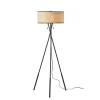 Kirkland's Home Black Metal And Rat Tripod Floor Lamp- Floor Lamps