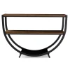 Kirkland's Home Black Metal And Rustic Wood Modern Console Table- Console Tables