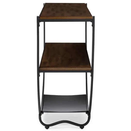 Kirkland's Home Black Metal And Rustic Wood Modern Console Table- Console Tables