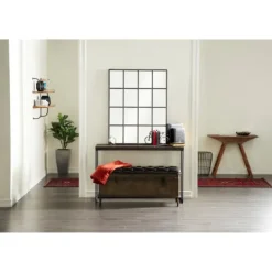 Kirkland's Home Black Metal And Wood Contemporary Console Table- Console Tables
