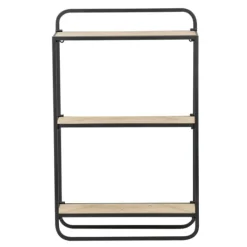Kirkland's Home Black Metal And Wood 3-Tier Wall Shelf- Shelves