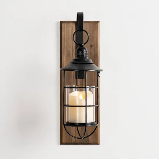 Kirkland's Home Black Metal Caged Wall Sconce- Sconces