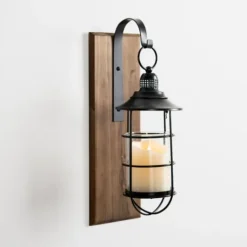 Kirkland's Home Black Metal Caged Wall Sconce- Sconces