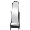 Kirkland's Home Black Metal Cheval Frame Mirror With Drawer- Full Length & Floor Mirrors