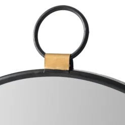 Kirkland's Home Black Metal Frame Round Loop Wall Mirror- Decorative Mirrors